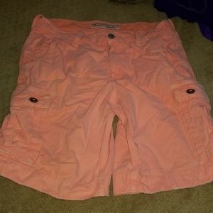 American eagle neon pink cargo shorts